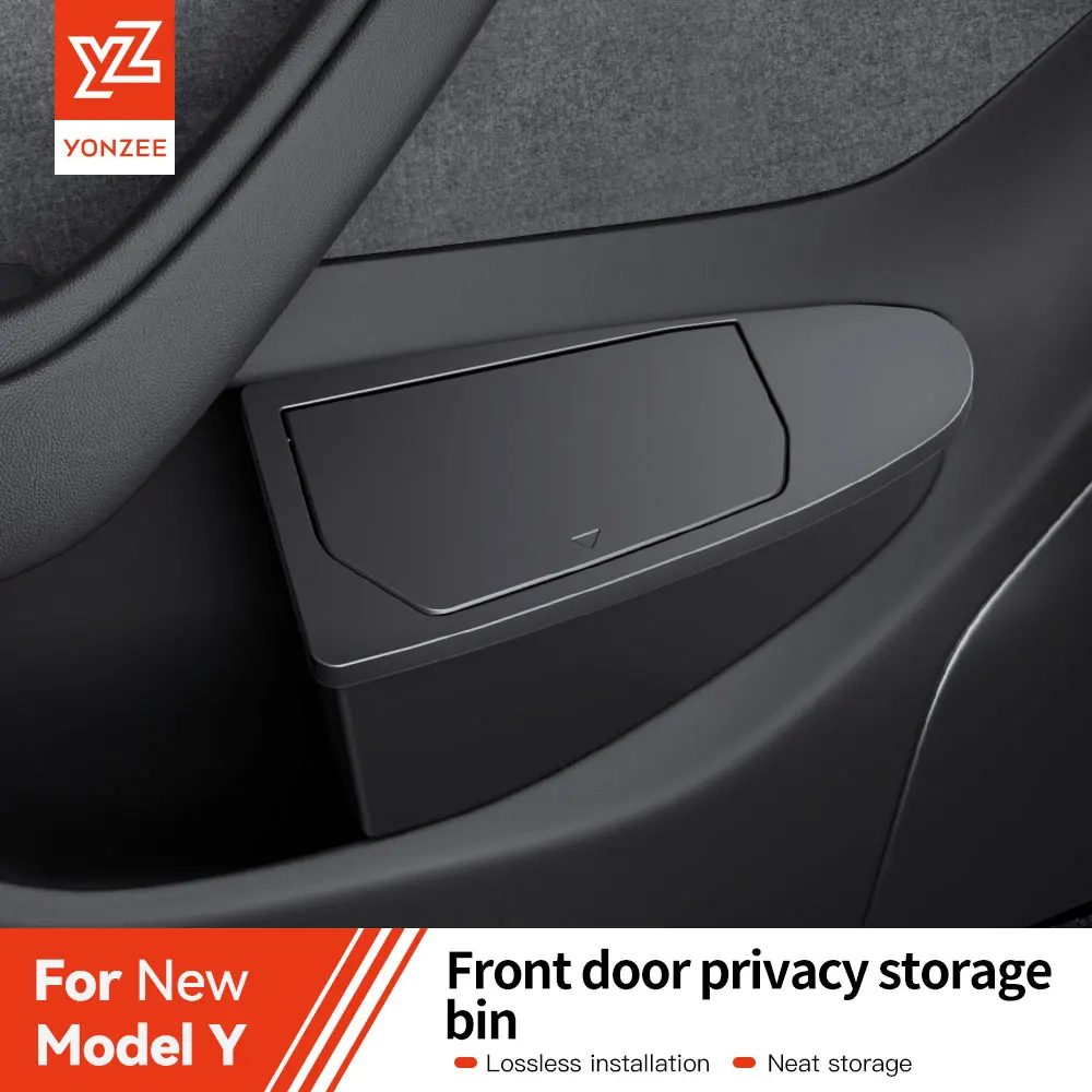 YZ für Tesla Model 3Y Juniper Highland Seitentür Mülleimer Mülleimer Mülleimer mit Abdeckung, Aufbewahrungsbox Organizer Zubehör