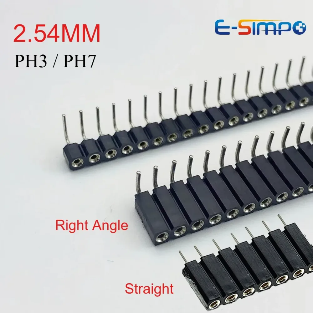 1P-40P 2,54mm Rundloch Rechtwinklig Einreihig 0,1 Zoll Abbrechbar Stapelbar PCB IC Kristall Transistor Buchsenleiste mit Zinnpins
