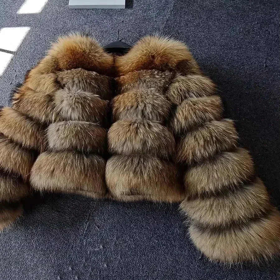 2024 Faux Waschbären Pelzmantel Frauen Jacke Luxus Mantel Frauen Winter Flauschige Jacke Dicke Warme Pelzigen Pelz Outwear Faux Pelzmantel