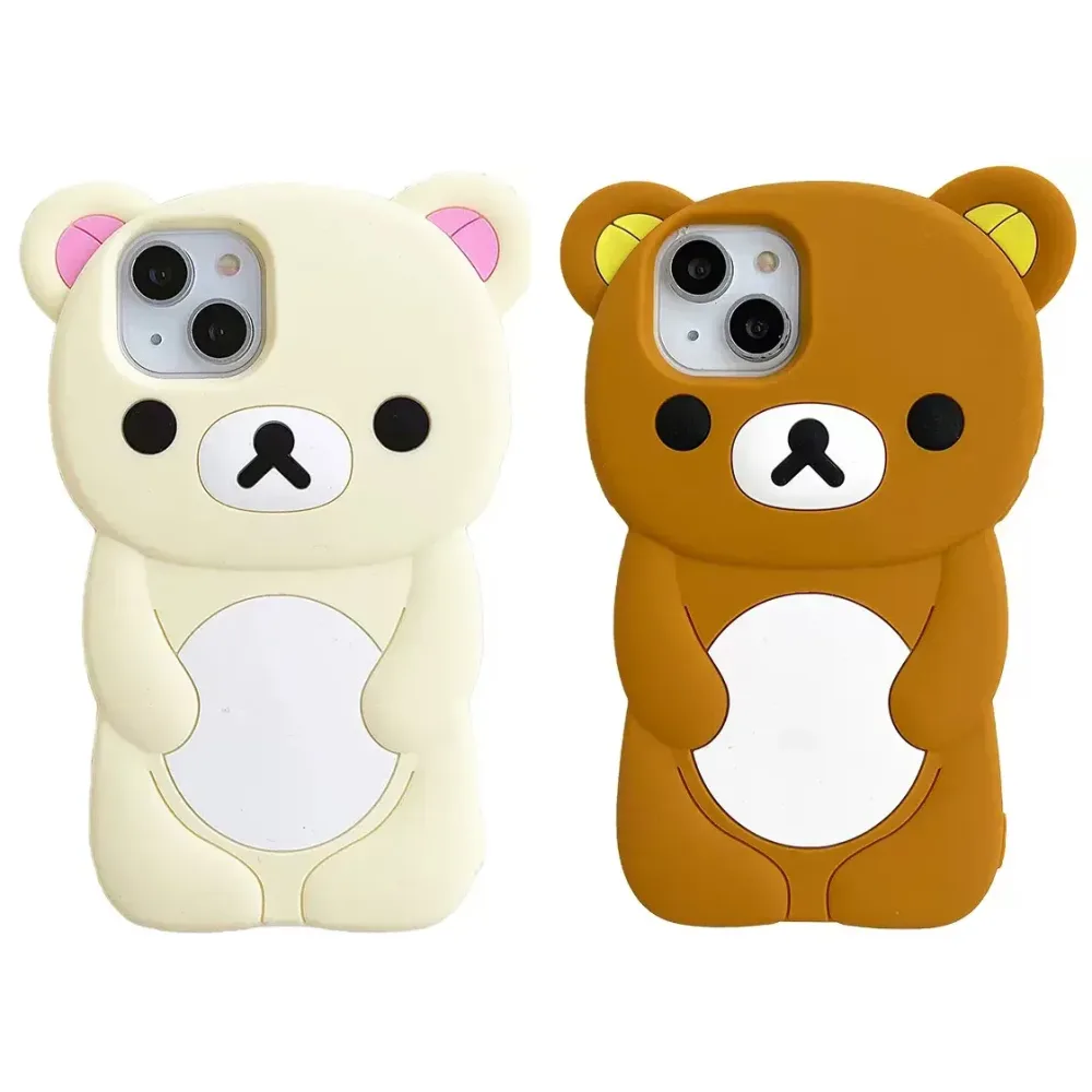 Rilakkuma Bär Silikon Soft Cover Hülle für iPhone 18 17 16 15 14 13 12 11 Pro Max mini Plus Xs XR 6 7 8 Plus