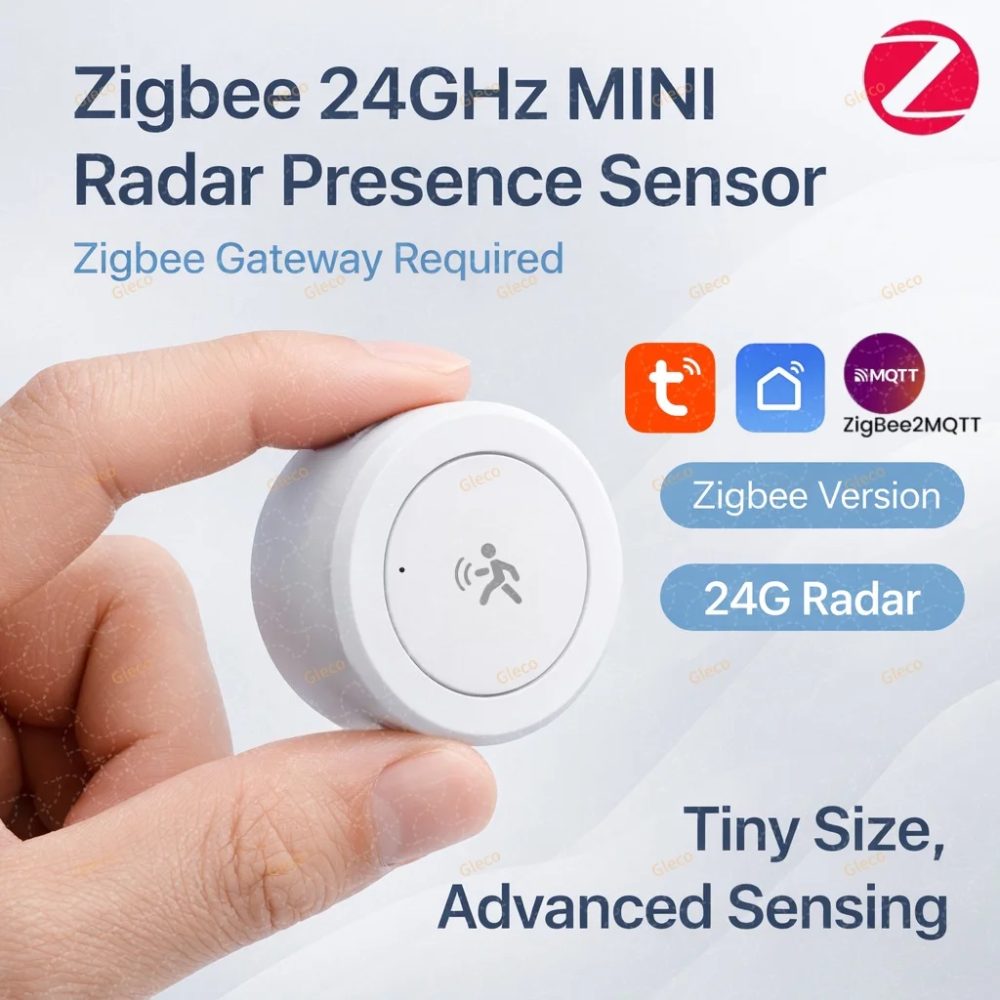 Zigbee 24G MMWave Anwesenheitssensor Mikrowellen-Radar Bewegungsmelder Smart Home Kompatibel mit Zigbee2MQTT TUYA APP