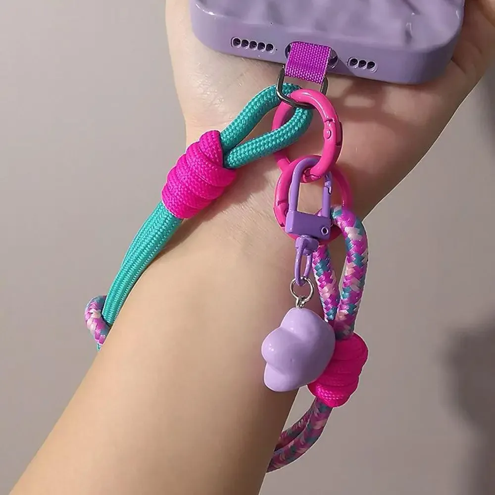 Langlebiges, verstellbares Handy-Lanyard mit Handgelenkschlaufe, stilvoller gewebter Daumenriemen, gewebtes 2-in-1-Mobilzubehör für Outdoor-Reisen