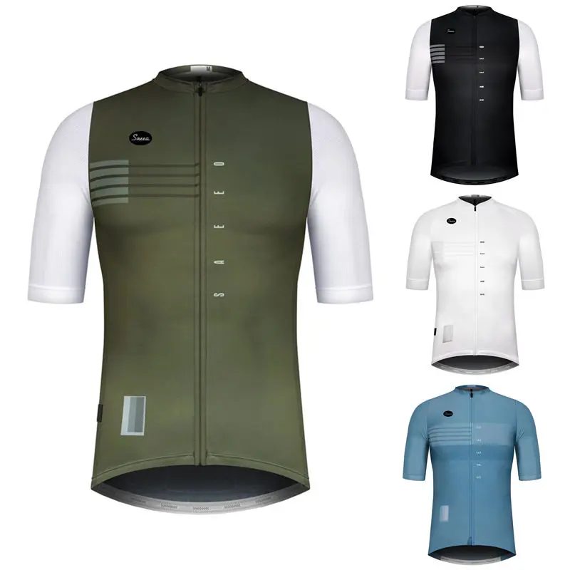 Herren Pro-Team Fahrradbekleidung Kurzarm Ropa Ciclismo Sommer-Radtrikot Triathlon Fahrradtrikots Uniform Radsport-Set