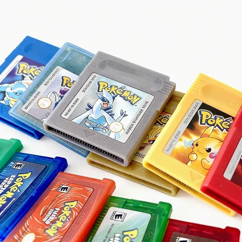 Energiesparende 5-Sprachen-Version Pokemon GBC Spiel Rot/Kristall/Blau/Gelb/Gold/Grün/Silber Videospielkassette