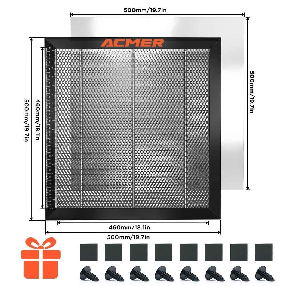 ACMER Laserschneid-Waben-Arbeitstisch für CO2- oder Diodenlasergravur-Schneidemaschine 300 x 300/330 x 330/400 x 400/440 x 440 x 22 mm