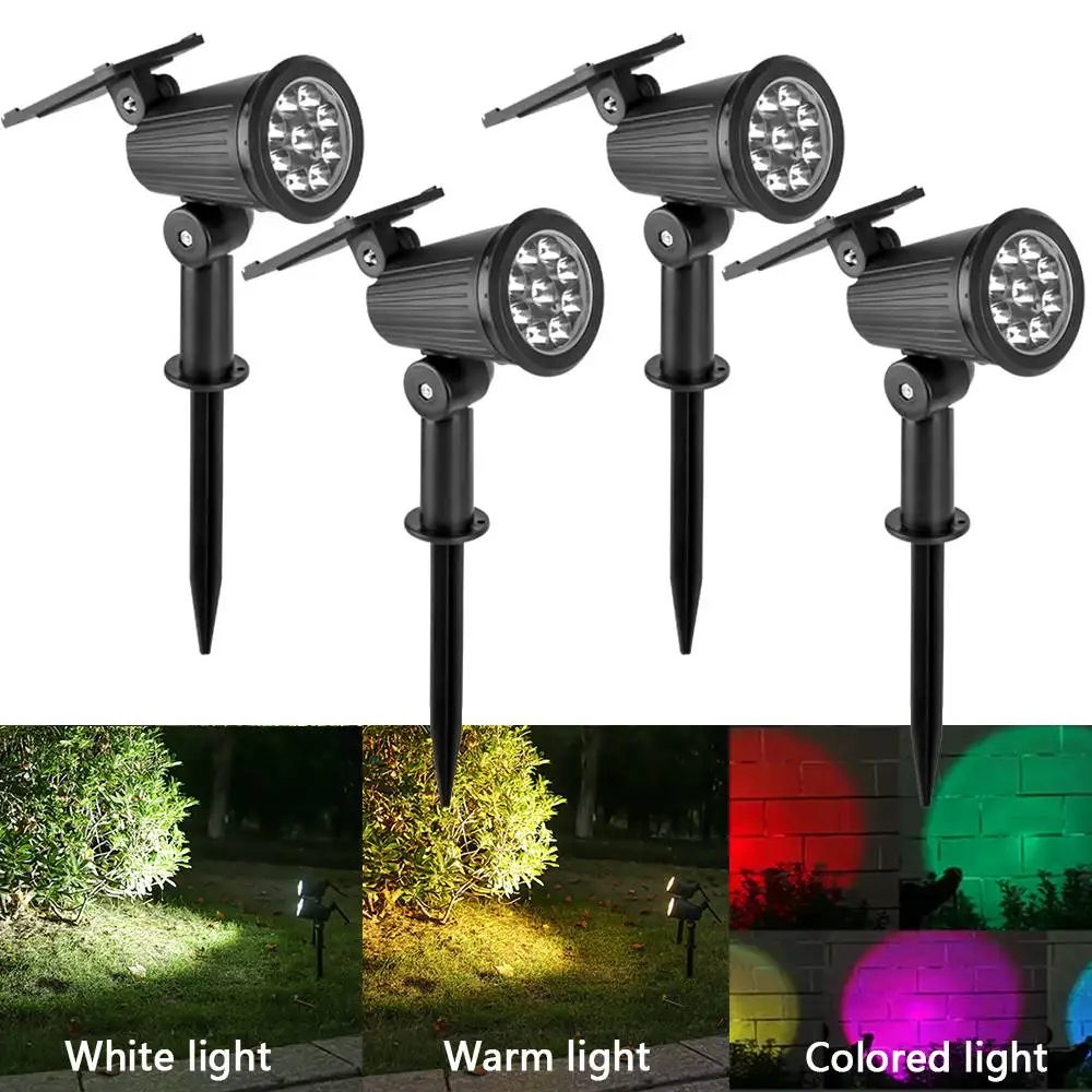 9-LED-Solar-Spot-Licht für den Außenbereich, wasserdicht, Strahler, Solar-Gartenbeleuchtung, Landschaftsbeleuchtung, Dekoration, Weg, Rasenlampe