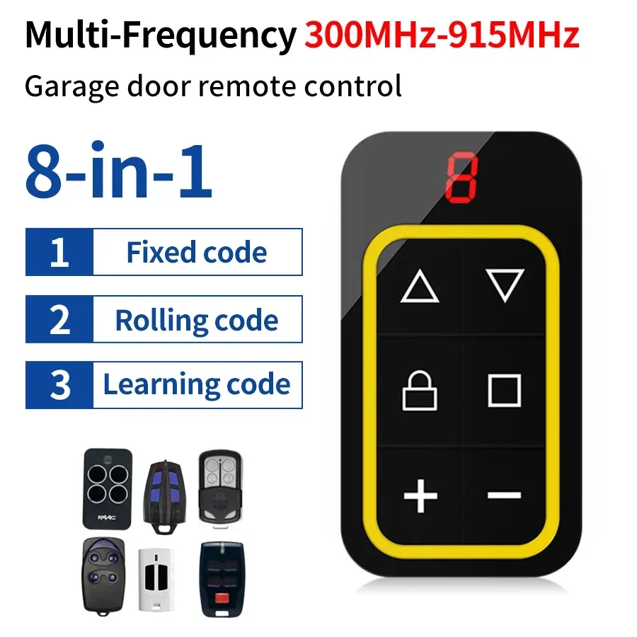 Universal Garage Fernbedienung Tor Schlüssel Duplizierer Klon Multi-frequenz Garage Tür Controller 8 Kanäle 300-915 Mhz 433 Mhz