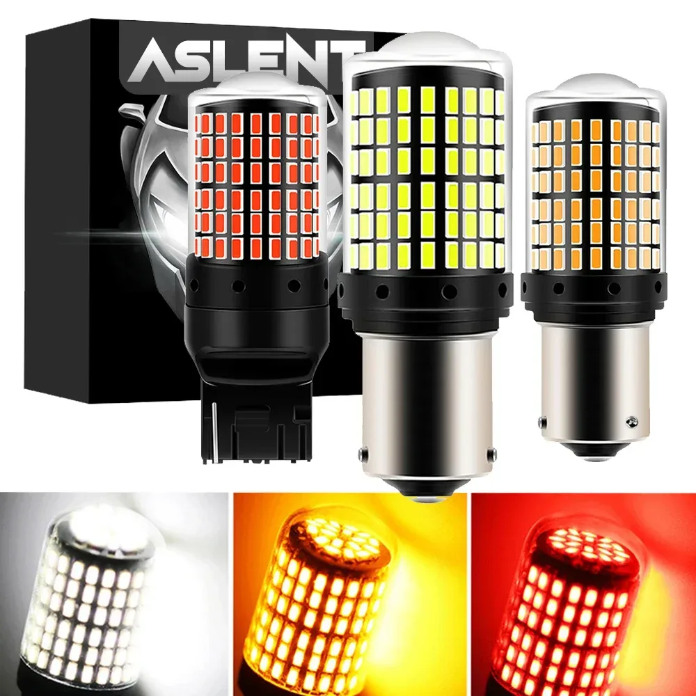 2 Stück 1156 BA15S P21W BAU15S PY21W T20 7440 W21W 7443 T25 3157 1157 P21/5W W21/5W LED-Birnen 144SMD LED-Lampe Blinkerlicht
