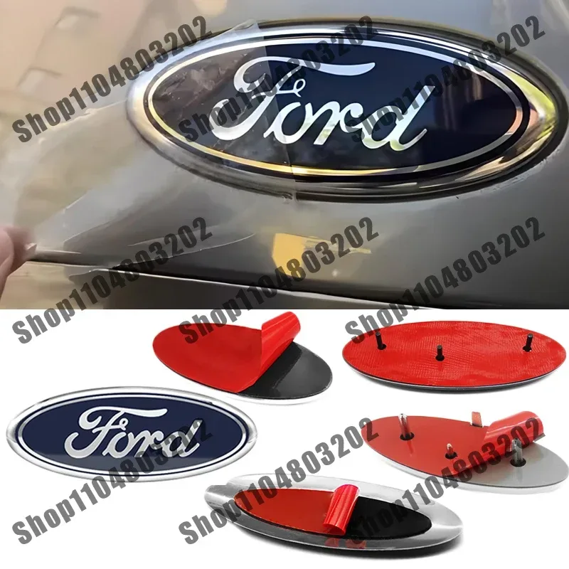 Ford Logo Frontgrill Logo Haube Abzeichen Emblem Aufkleber Blau Auto Zubehör Für Focus mk2 mk3 Fiesta F150 F250 Ranger Mondeo mk4