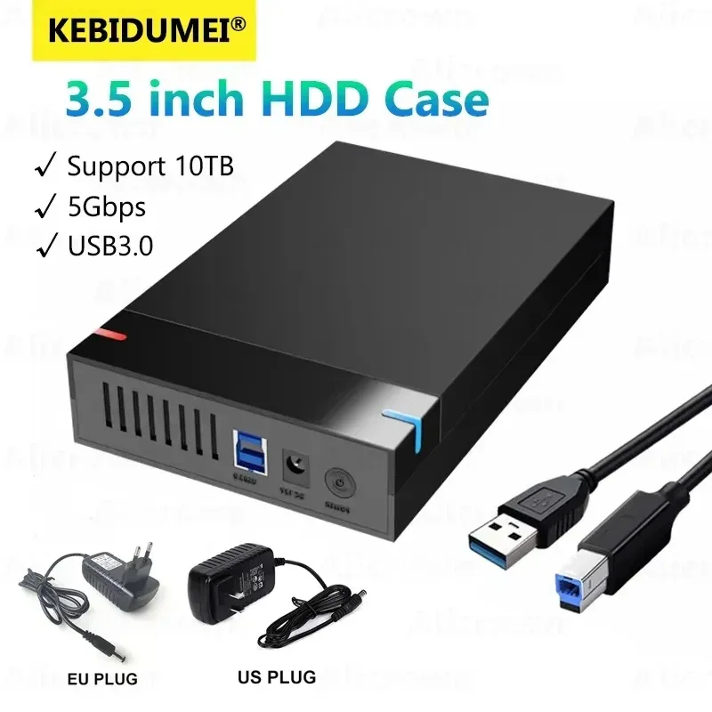 HDD-Gehäuse 3,5 Zoll SATA zu USB 3.0 Externer Festplattenleser für HDD-Box-Gehäuse HD Externes HDD-Hochgeschwindigkeitsgehäuse für PC Laptop