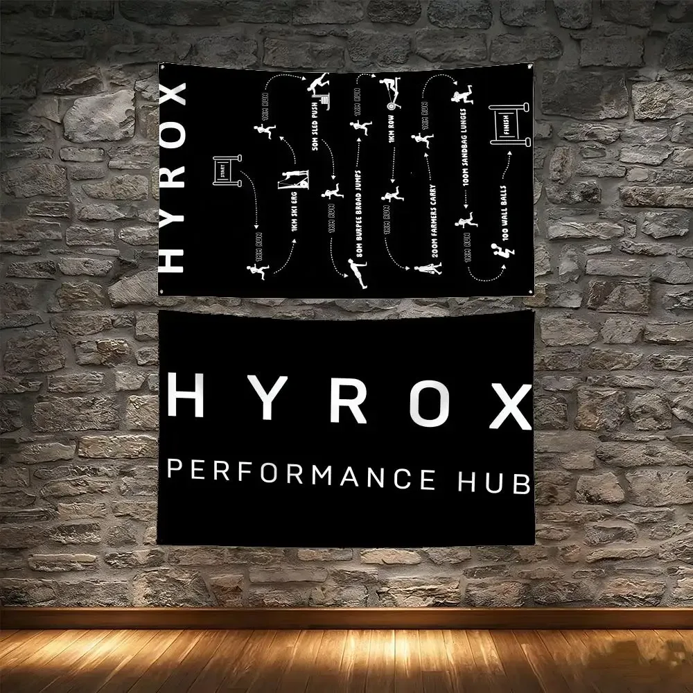 Minimal Gym Hyrox Flaggen-Wandteppich, kreatives Muster, Foto, Wohnzimmer, Wandkunst, Party, Outdoor-Dekoration
