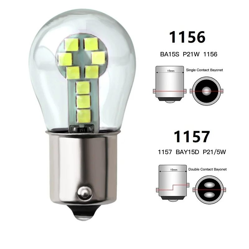 1 stücke BA15S P21W 1156 Led-lampe 1157 BAY15D P21/5W R5W R10W Auto Bremslichter 18SMD 3030 Chips DRL Blinker Lampe Super Helle