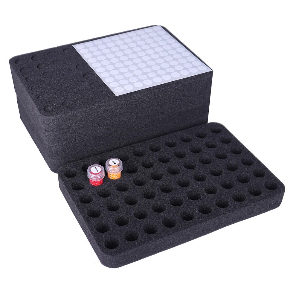30/60 Fächer Schaumstoff-Organizer für Diamond Painting und Kreuzstich Zubehör, Aufbewahrungsbox für 5D Stickerei und Mosaik, Geschenk-Etui, ohne Flaschen