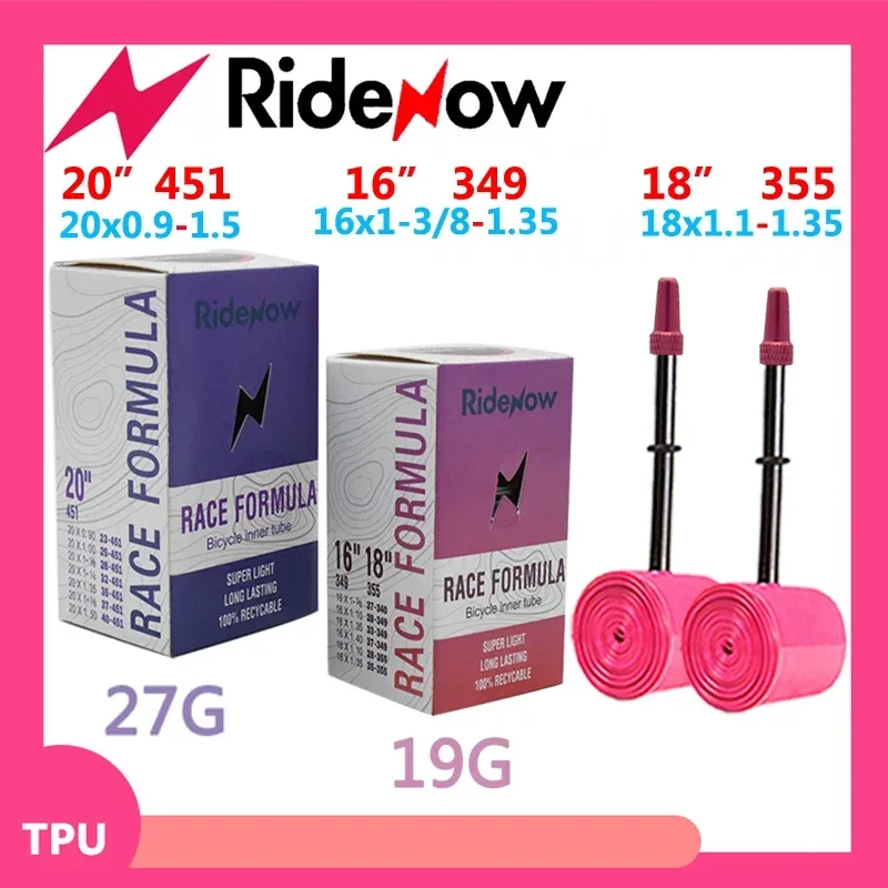 RideNow TPU Faltbarer Fahrradschlauch 20' 451 16' 349 18' 355x0.9 1/1-8 1-3/8 1.35 1.5 1.4 1-1/4 BMX Fahrradreifen Pneu Aro
