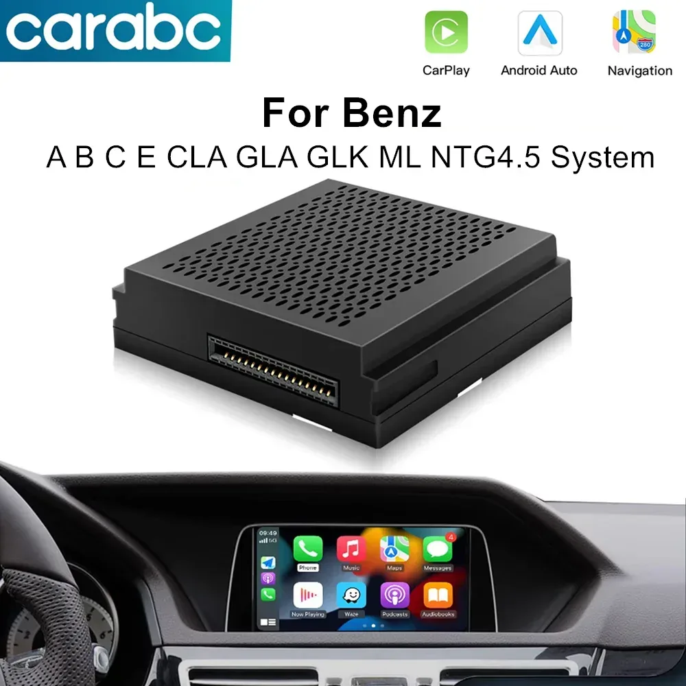 CARABC Wireless Carplay geeignet für Mercedes Benz A B C E CLA GLA GLK ML Sprinter NTG4.5 Becker Modul Android Auto Navigation