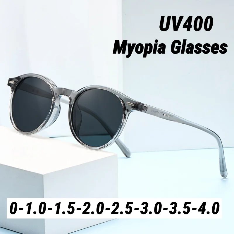 Kleine Rahmen Runde Myopie Sonnenbrille Retro Marke Designer Sonnenbrille UV400 Shades Brillen Männer Brille Dioptrien 0 Bis -4,0