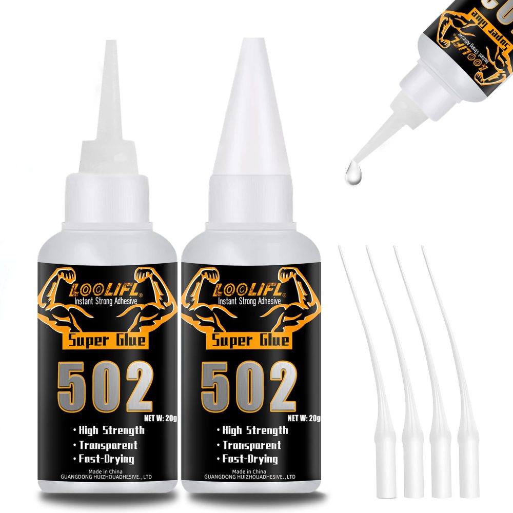 502 Superkleber, schnell trocknender, starker Cyanacrylat-Kleber wird für die DIY-Handwerksreparatur von Metall, Holz, Kunststoff und Keramik verwendet. 20 g