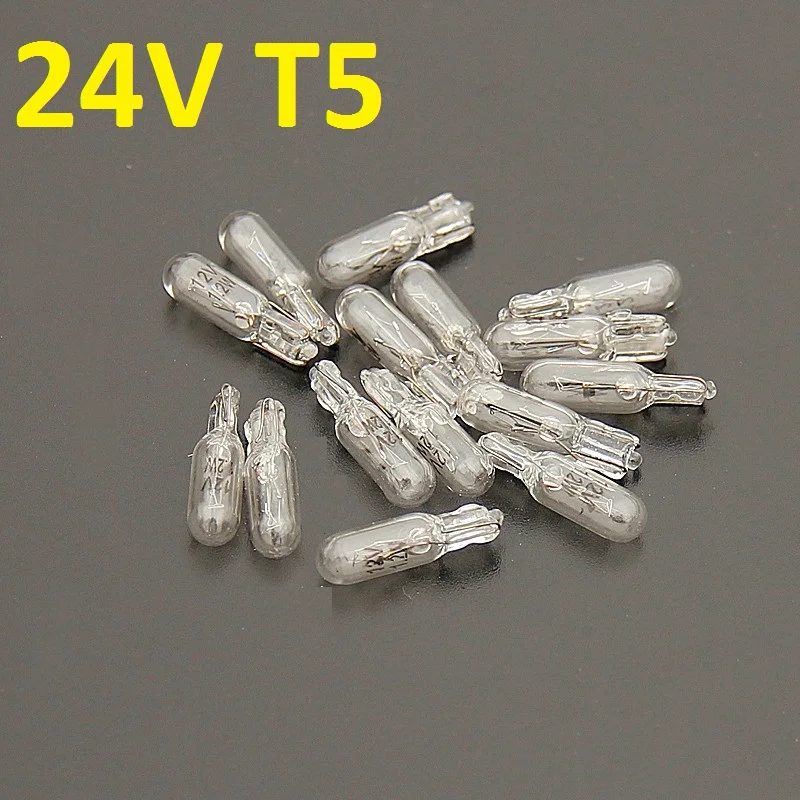24V T5 Glühbirne 1,2W 12V Auto Instrumentenbeleuchtung Armaturenbrett Glühbirne Auto Innenwarnleuchte Weiß 4300K