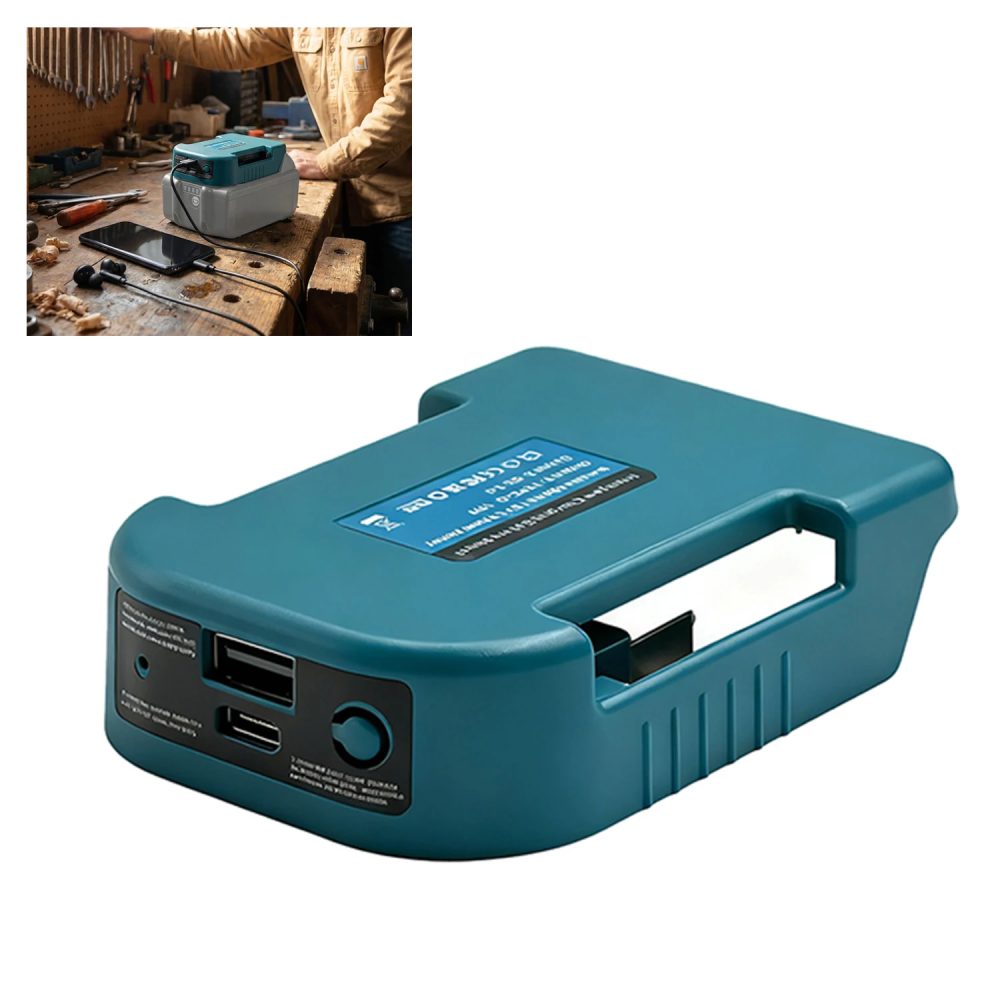 1 Stück für Makita 18V mit USB mit Typ-C-Batteriehalter für Makita-Akku BL1840 BL1850 BL1860 Ladegerät-Adapter, schnelles Aufladen