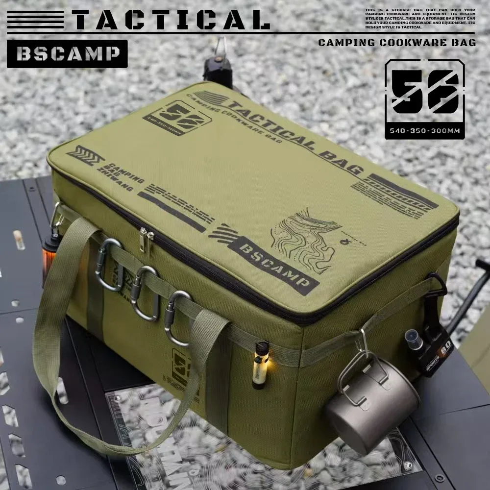 30L/42L/56L Isolierte Wasserdichte Taktische Campingtasche Faltbare Outdoor-Picknick-Aufbewahrungsbox mit Großer Kapazität für Feldküchenutensilien