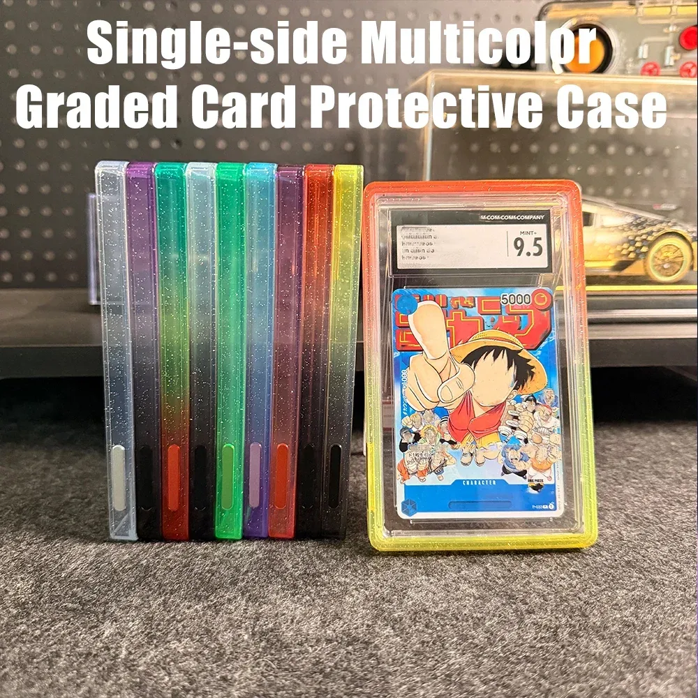TPU Gradient Mehrfarbiger Glitzer-Sammelkarten-Schutzhülle, einseitig, für 35PT PSA CGC Kartenhüllen