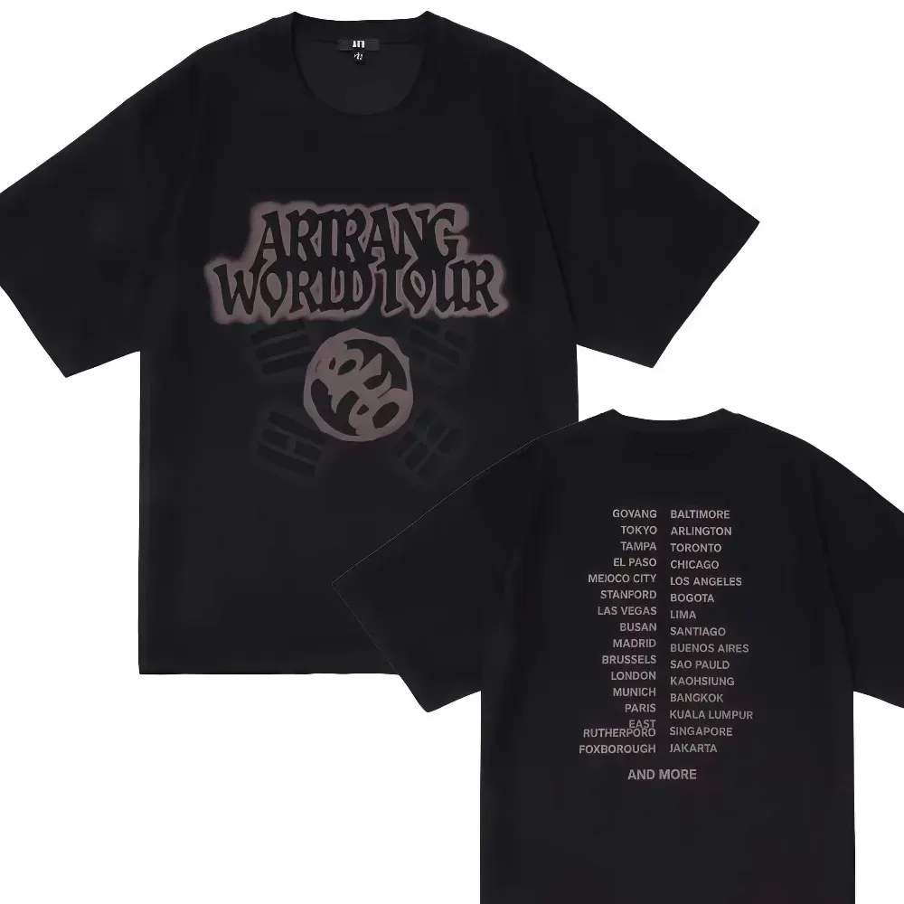 World Tour Arirang T-Shirt mit Grafikdruck, Sommer, locker und lässig, kurzärmelig, modische Streetwear-Tops, passend für die Familie