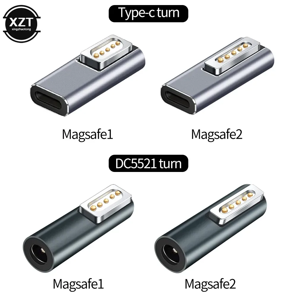 NEUER Hochwertiger Magnetischer USB-C-Adapter Typ C zu Magsaf* 2 /DC5521 zu Magsaf1 Anschluss PD Schnellladeadapter für MacBook Air/Pro