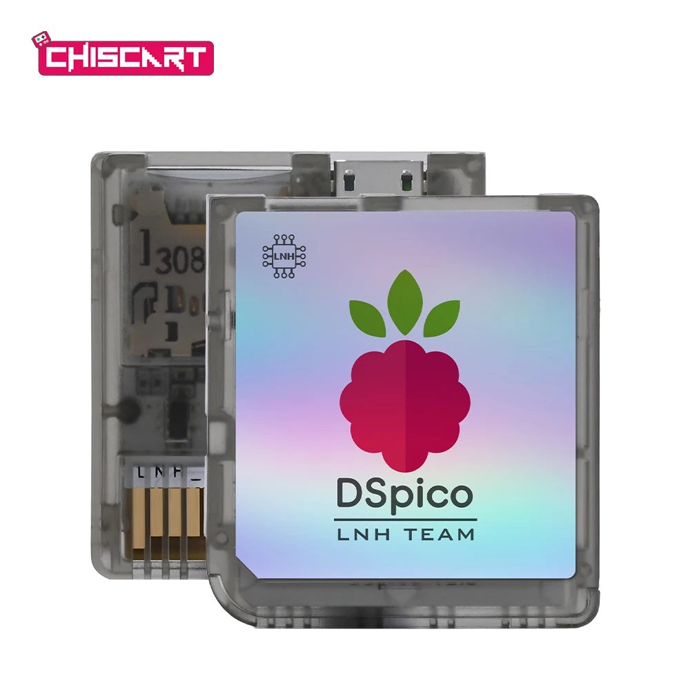 Chiscart Transparenter Mattierter MicroUSB DSpico Spiele-Reader RP2040 16 MBit Kompatibel mit NDS NDSL DSi 3DS Konsolen