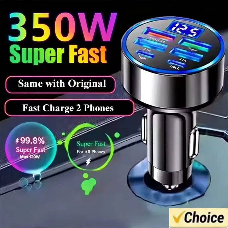 350W Autoladegerät USB PD QC3.0 USB C Autotelefon-Ladegerät Typ C Adapter für iPhone Samsung Huawei Xiaomi Schnellladung ?