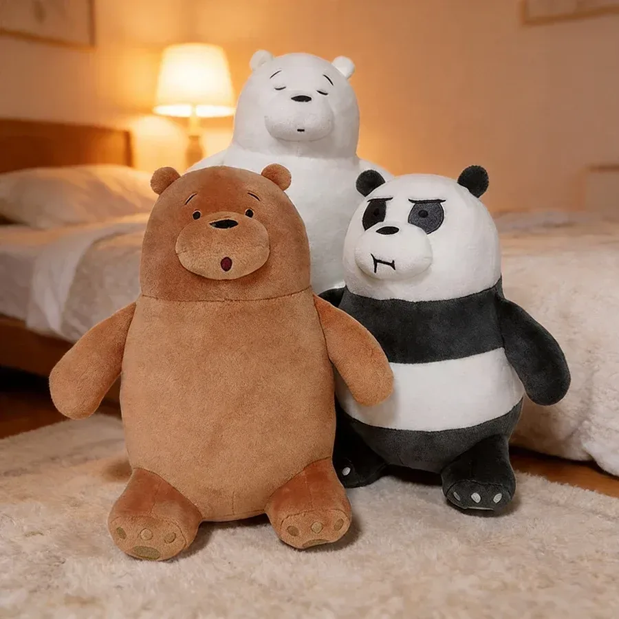 Original-Cartoon-Plüschtier. Verbessern Sie Ihre Plüschkollektion mit we Bare Bears Sitting Bear Toy ? weiche und kuschelige 20-cm-Plüschtiere