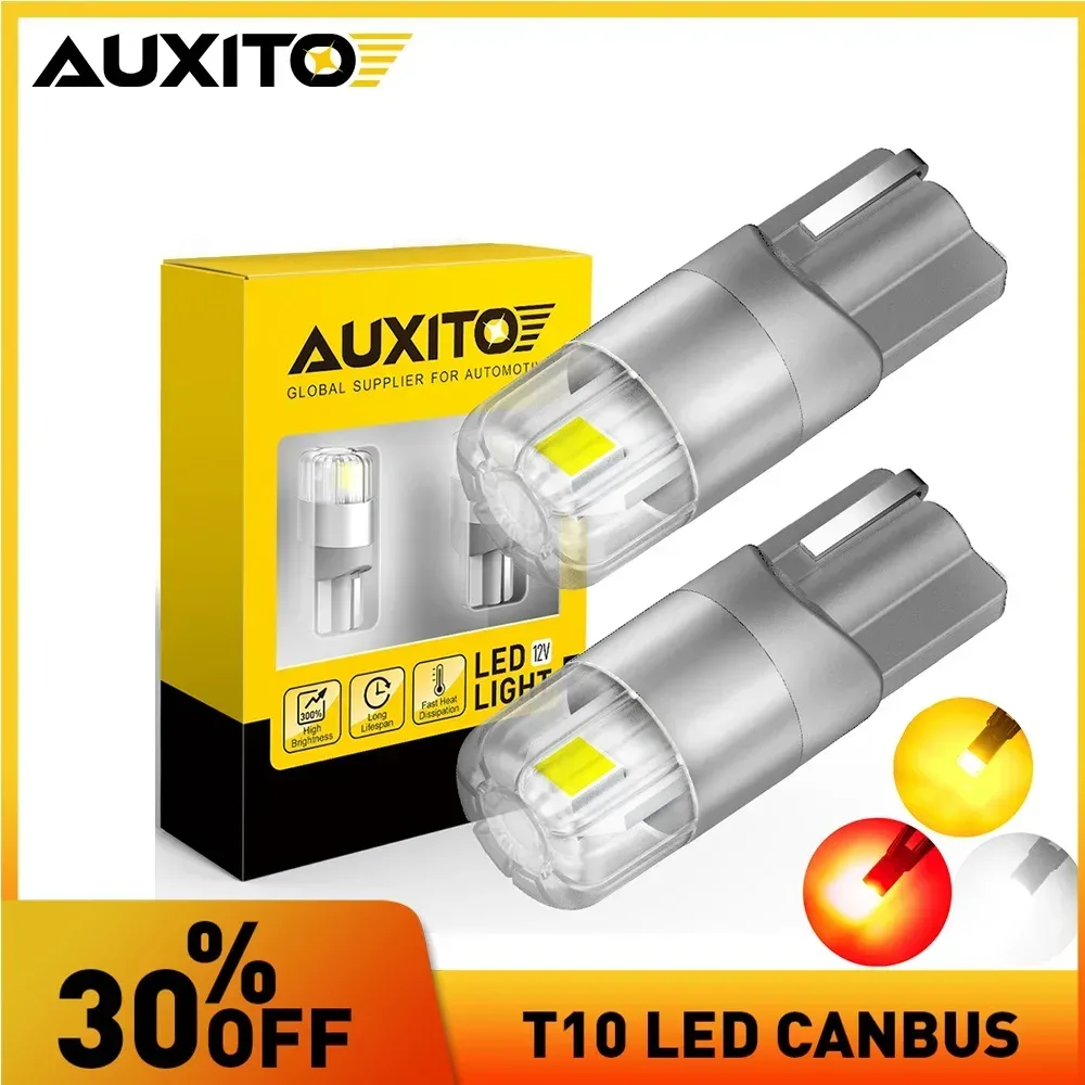 AUXITO 2 Stücke T10 LED Canbus W5W LED Lampe 168 194 2824 Glühbirne 6000 Karat Weiß Auto Innenbeleuchtung Dome Kofferraum Leselicht Weiß 12 V