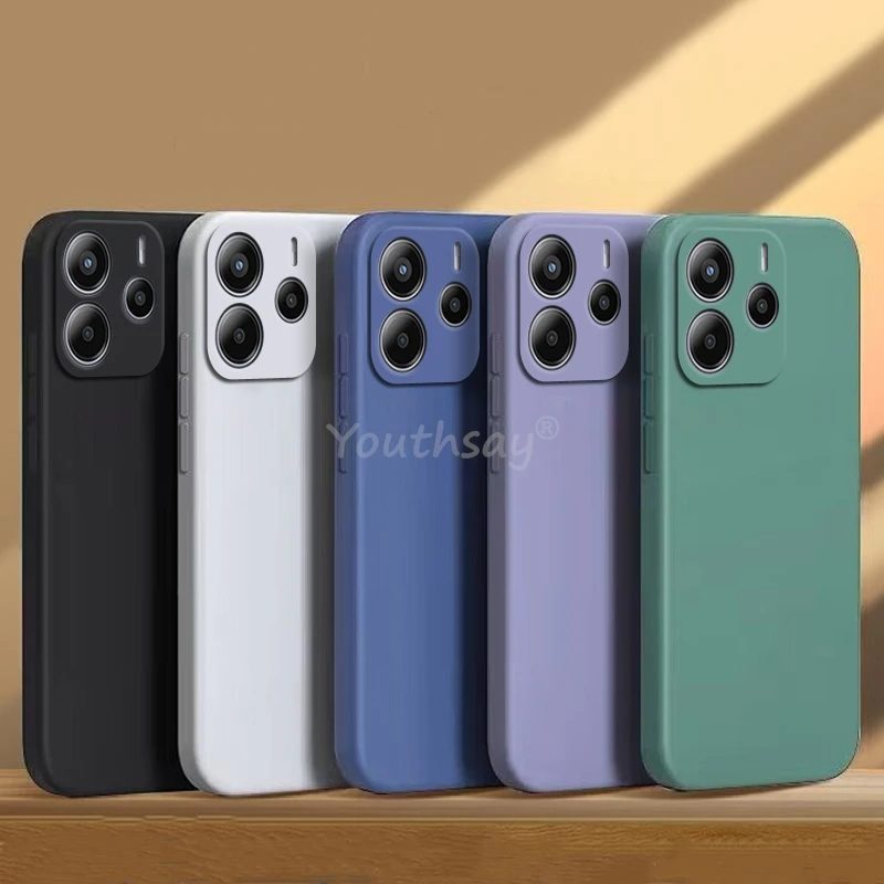 Für Xiaomi Redmi Note 14 Hülle Flüssigsilikon Plain TPU Redmi Note 14 Cover Anti-Drop Phone Protect Redmi Note 14 Pro Plus Hülle
