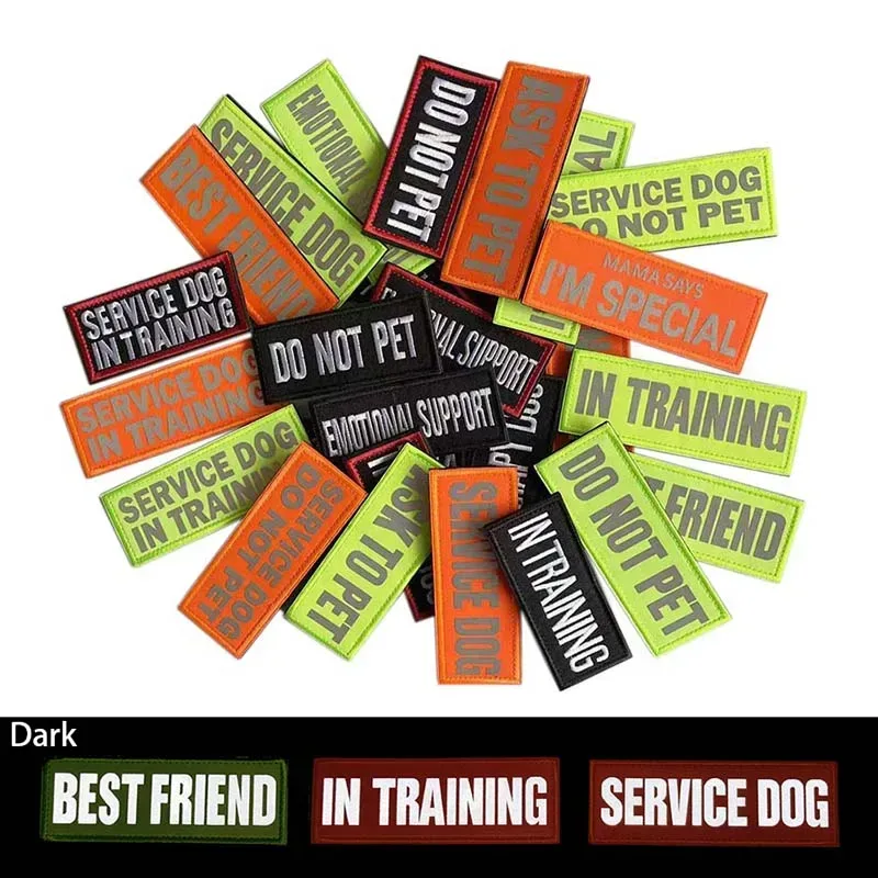 Therapiehund Diensthund im Training Emotionale Unterstützung Moral-Emblem Taktische Applikation Stickerei, IR-Reflektierender Aufnäher Westenabzeichen
