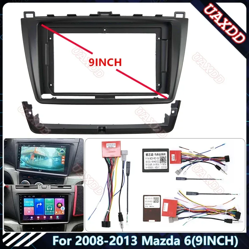 Für 2008-2013 Mazda 6 9-Zoll Auto-Radio Android Stereo Audio-Bildschirm Multimedia-Videoplayer Navigation Kabelbaum Rahmen