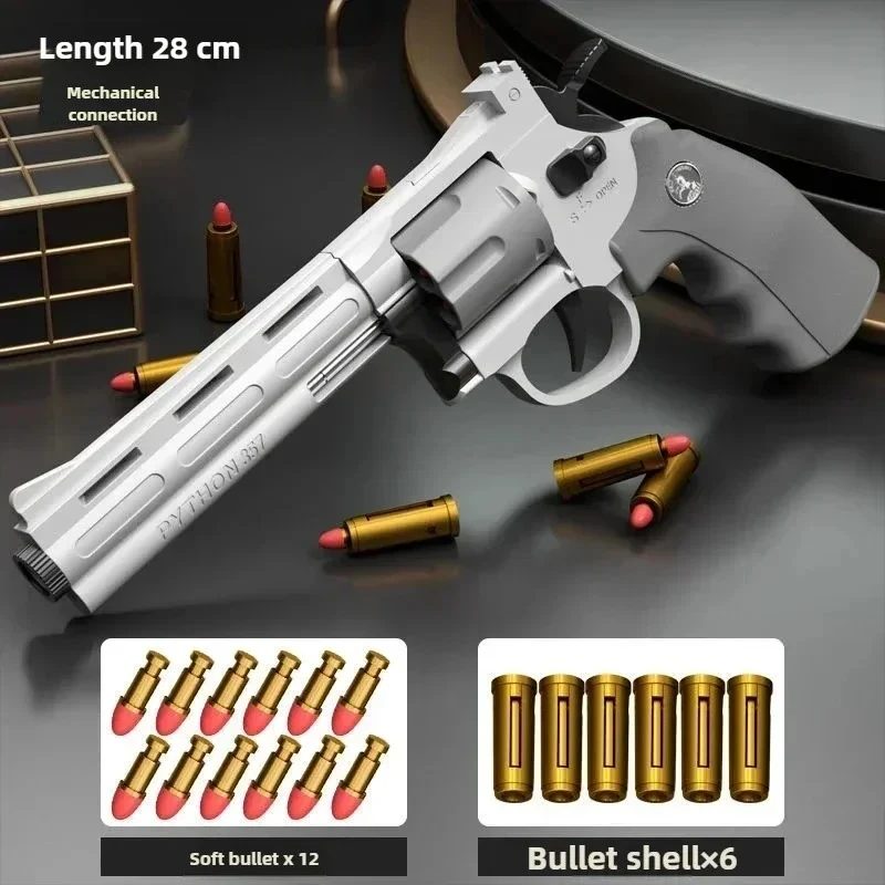 ZP5 357 Revolver-Launcher-Pistole für Dauerfeuer mit Soft-Dart-Kugeln ? Spielzeugwaffe für Outdoor-Kampfspiele für Kinder und Erwachsene