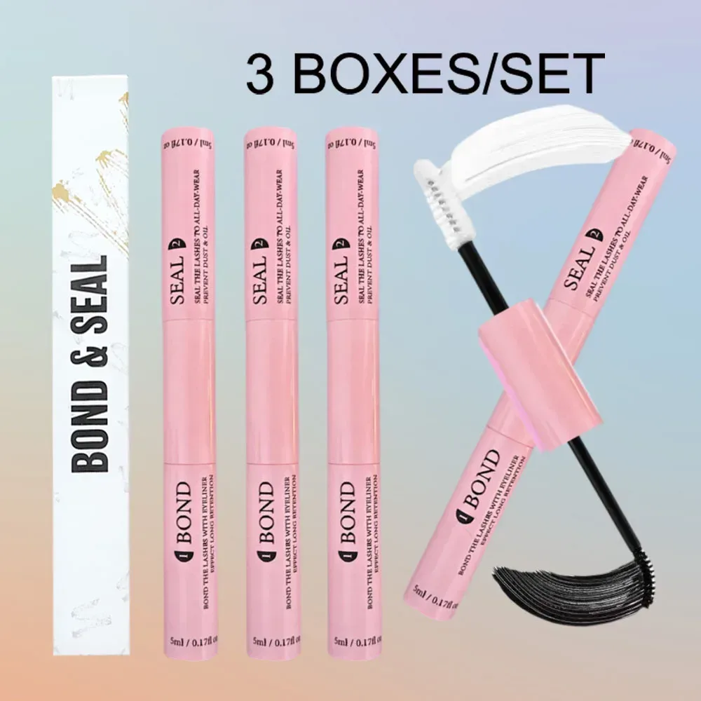 Wimpernbindung und Versiegelung, 10 ml, individueller Wimpernkleber und Versiegelung, superstarker Halt, Wimpernverlängerung und Wimpernkleberentferner, 5-ml-Pinzetten-Set
