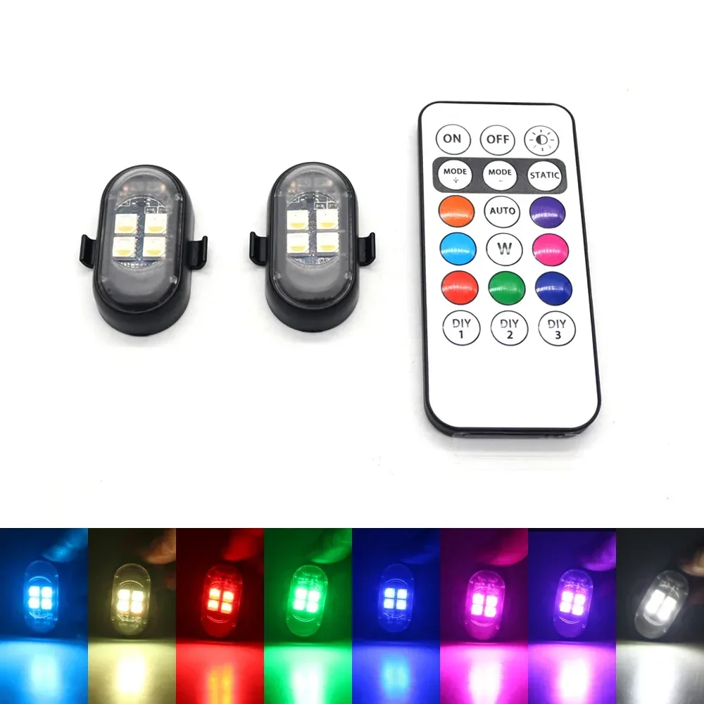 RGB-Autoinnenbeleuchtung mit Kabelloser Fernbedienung, Größerem Akku & Hellerer LED, Typ-C Schnellladung, Mehrere Modi für Motorräder