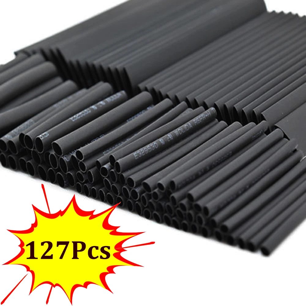 127 Stück 7 Größen Set Schrumpf schlauch verhältnis antik Schrumpf schlauch Kabel umwickel Sortiment Isolation schutz rohr