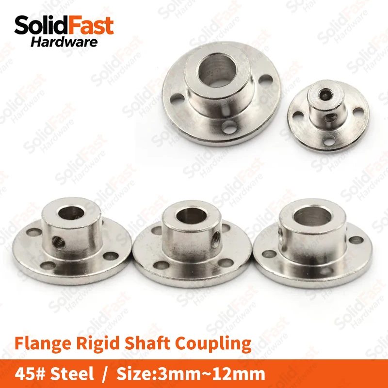 2 Stück 3/3,17/4/5/6mm~12mm 45 #   Stahl-Flansch Starre Wellenkupplung Kupplungshalterung Motorverbinder für 3D-Drucker und CNC-Maschinen