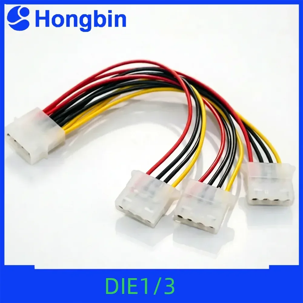 Hochwertiges 4-Pin-IDE-Stromkabel Molex-Stecker auf 3 oder 1 Buchse Netzteil-Splitter-Adapter für Computerhardware