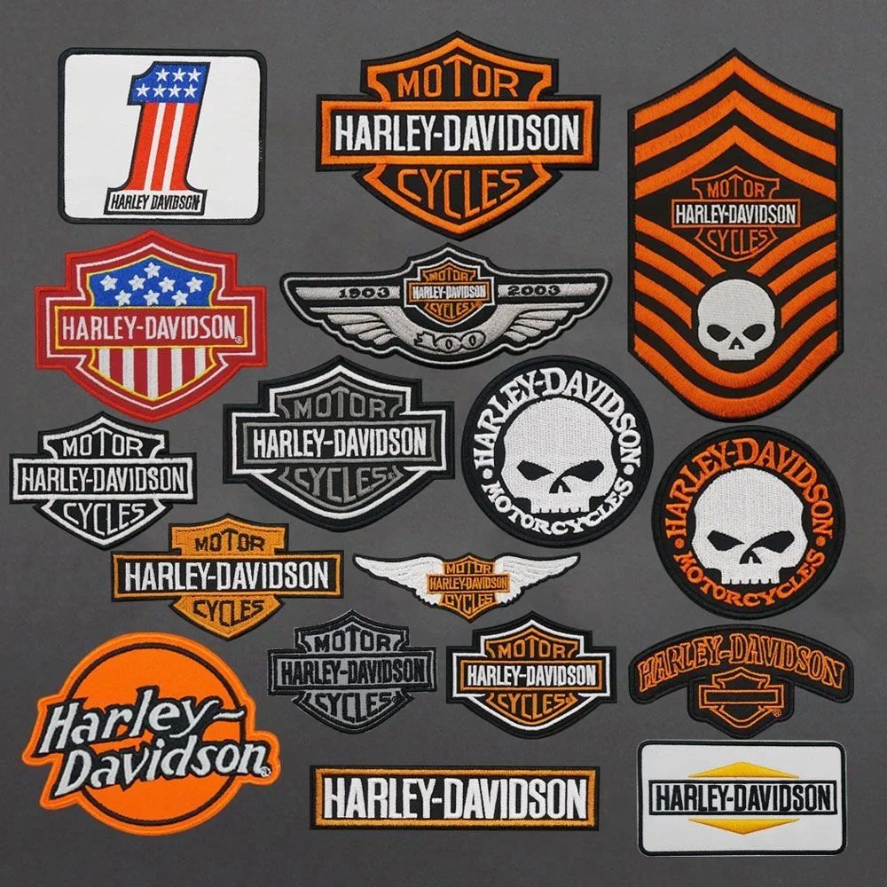 Neue Harley Davidson Punk bestickte Aufnäher auf Kleidung, zum Aufbügeln, für Kleidung, Jacke, Abzeichen, DIY, Biker-Applikationen, Stirpes