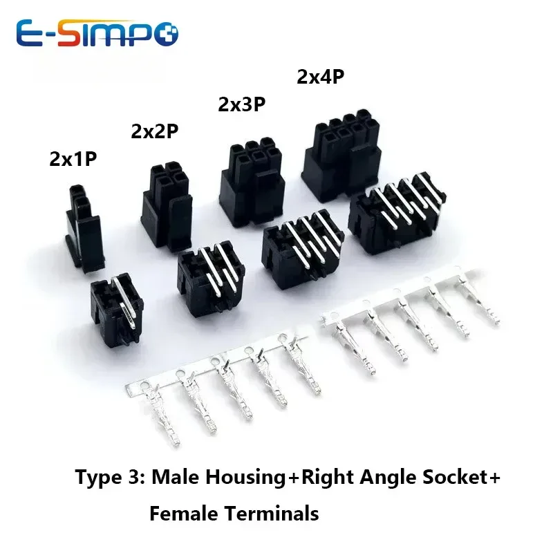 10Sets MX3,0mm Micro-Fit 3,0mm Zweireihig 2*1P-2*12Pin Mini 5559/43020 Gehäuse Buchse Terminal Gerade RA Wafer Stecker