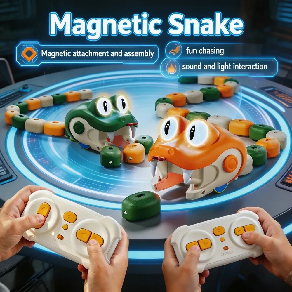 Ferngesteuertes Magnetisches Greedy Snake Kampfspielzeug Interaktives Zählspiel Lehrreiches Wettbewerbs-RC-Spielzeug Geburtstagsgeschenk