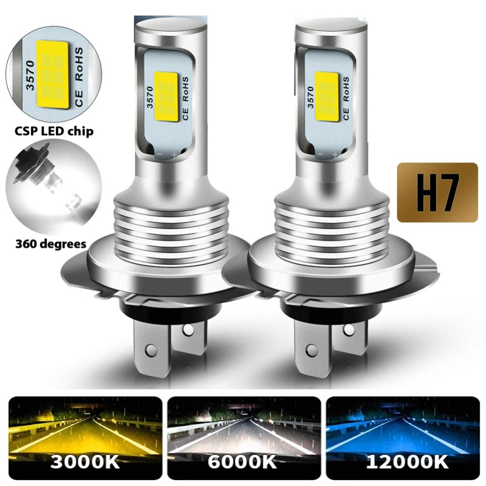 2 Stücke H7 H1 H8 H9 H11 9005 9006 Led-lampen HB3 HB4 CSP LED Super Helle Scheinwerfer DRL Lampe 6000 Karat Weiß 3000 Karat Gelb 12000 Karat Blau