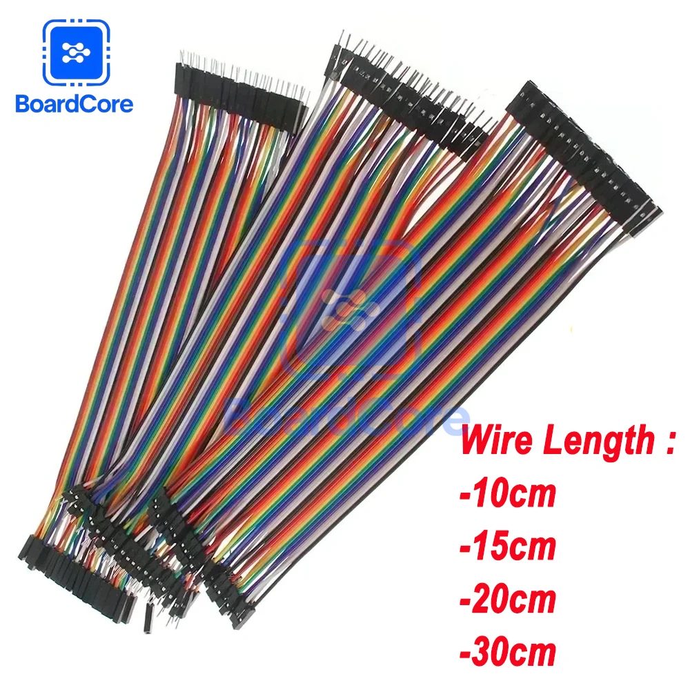 40-poliges Dupont-Draht-Set, Stecker auf Stecker + Stecker auf Buchse und Buchse auf Buchse, 10 cm/20 cm/30 cm Überbrückungsdraht, Dupont-Kabel für Arduino