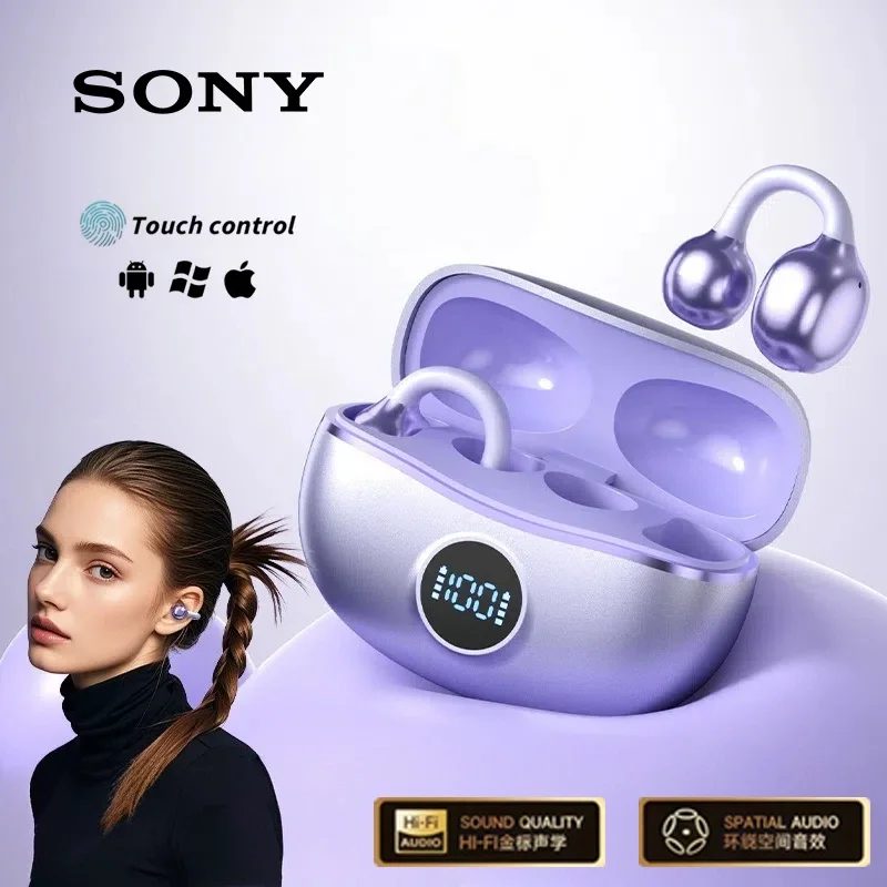 Original Sony Wireless-Kopfhörer D151, Open-Back-Clip-on-Stil, Bluetooth 5.4 Sport-Kopfhörer, Hi-Fi-Headset mit Geräuschunterdrückung