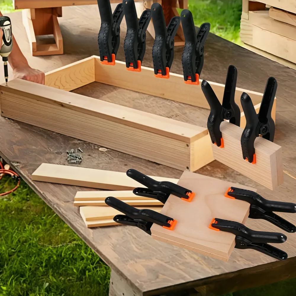 10 Stück 5,1 cm Holzbearbeitungs-Federklammern, Werkzeuge, Kunststoff-Kippklammern, Hintergrund, fest für Holzbearbeitung, Fotografie, Hintergrund, Kunsthandwerk