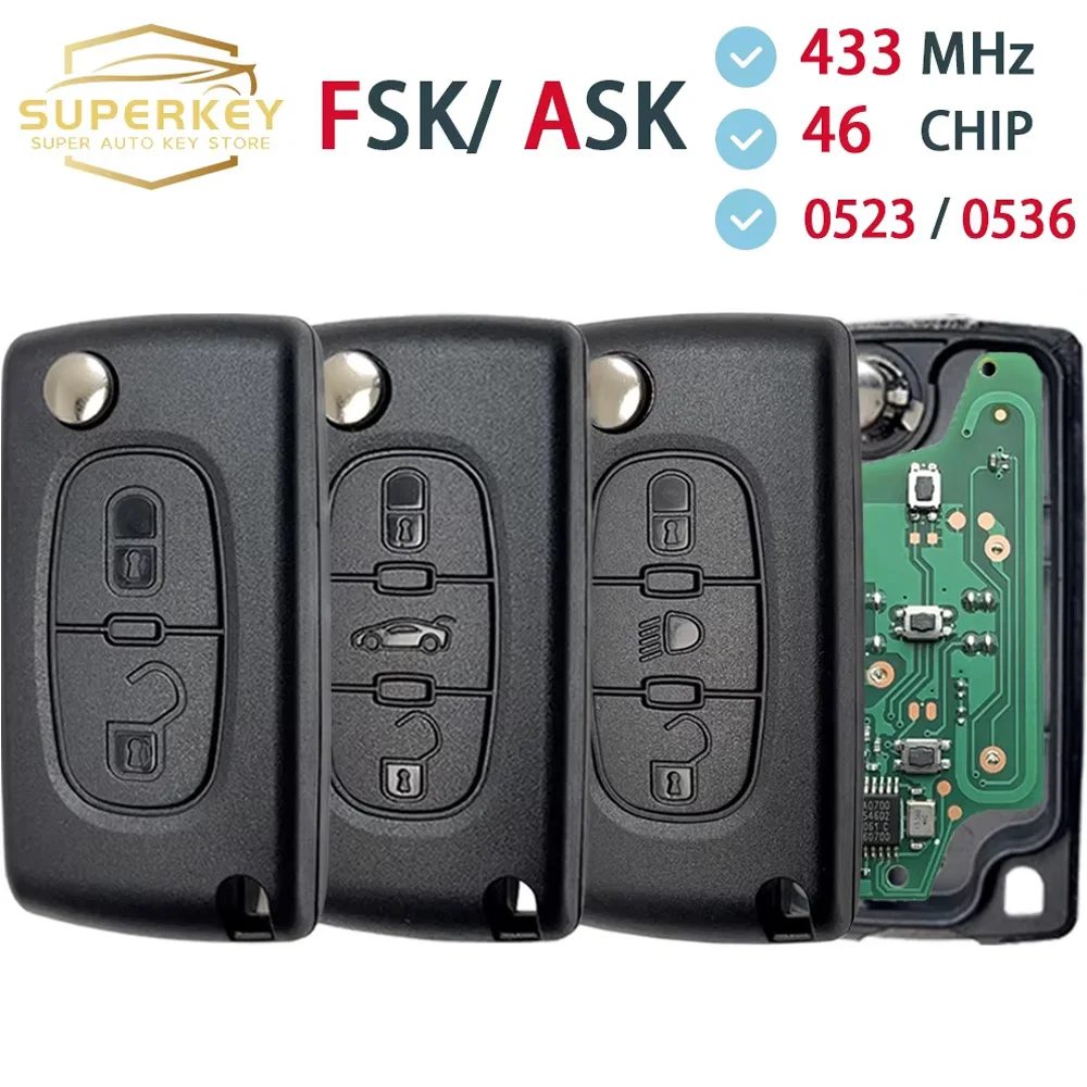 Fragen Sie fsk nach Citroen c2 c3 c4 c5 c6 xsara berlingo für Peugeot hu83 va2 ce0536 ce0523 Flip Remote Autos chl üssel
