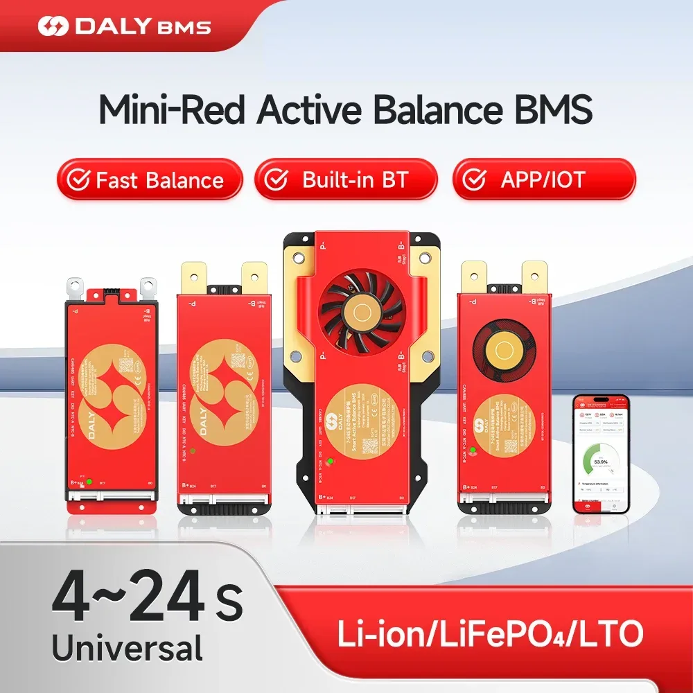 Daly Smart BMS Lifepo4 8S BMS 1A Aktiver Balancer BMS 4S 12V 16S 48V Bluetooth 40A 60A 80A 100A 150A 200A Li-Ionen LTO BT CAN RS485