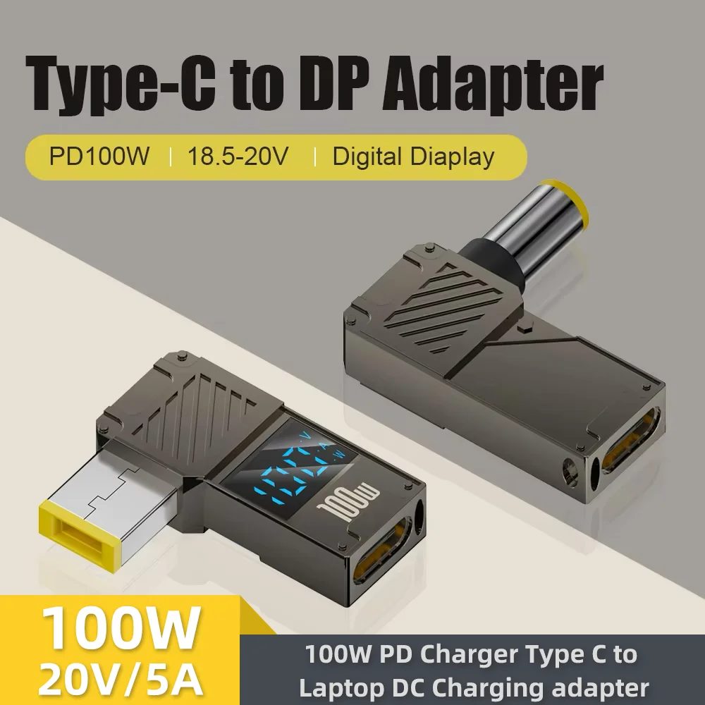 PD100W Typ-C zu DC Stecker Konverter USB C zu DC Laptop Lade Adapter Power Ladegerät Anschluss Spitze für Lenovo Thinkplus HP DELL